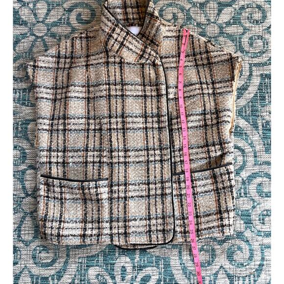 Anthropologie Anderson & Lauth Taupe Plaid Capelet OS - Picture 10 of 11